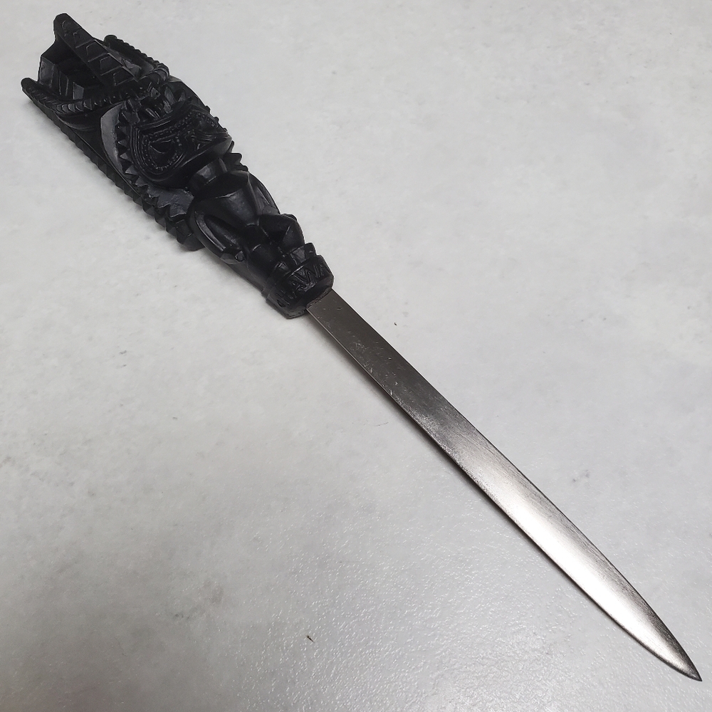 Vintage Coco Joe’s Letter Opener Tiki God Family Hawaii Made From Lava